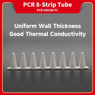 PCR 8-zkumavky na strip, bílé, 100 μl